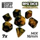 7x Dadi Mix 16mm - Ambra Marmo